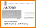 Harmon Kardon AVI-200 Amp Receiver Main User Book - PDF & Tech Help* | English